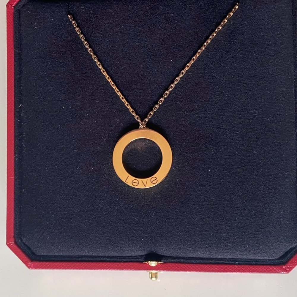 Cartier Love Necklace Rose Gold 3 Diamond